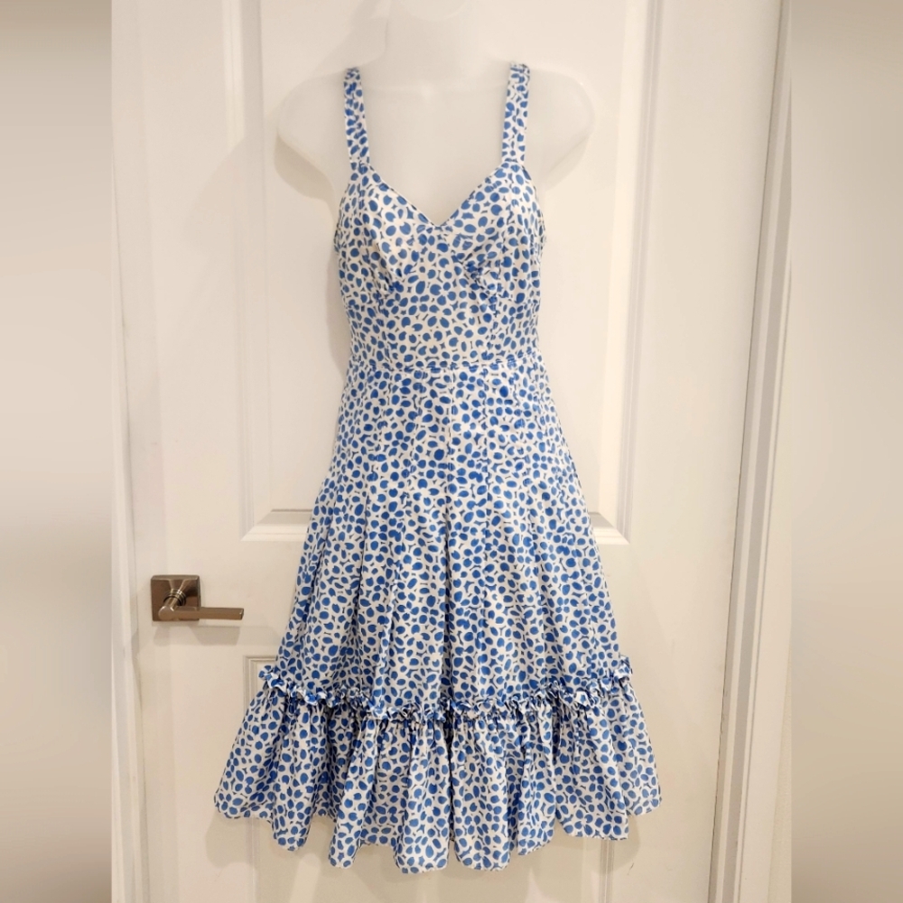 Marc Jacobs White and Blue Midi Dress